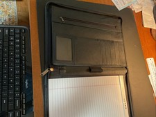 LEEDS Zippered Portfolio Black Pockets 13-1/2...