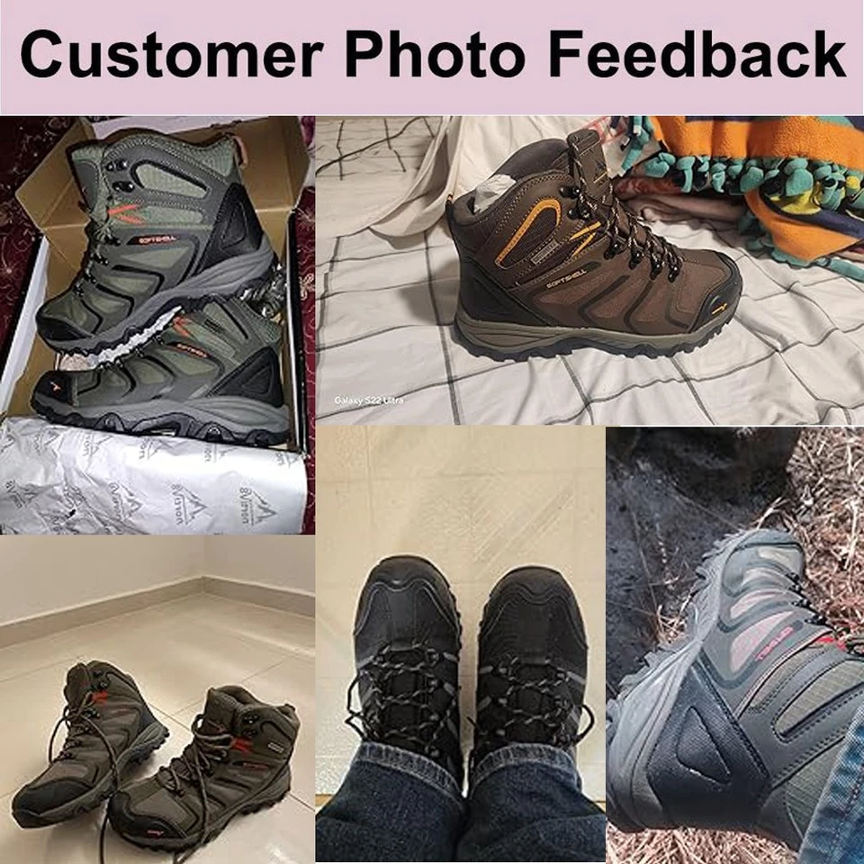 NORTIV 8 Men's Hiking Boots Outdoor Lightweight Waterproof Non Slip Travel Shoes - Image 2 of 4