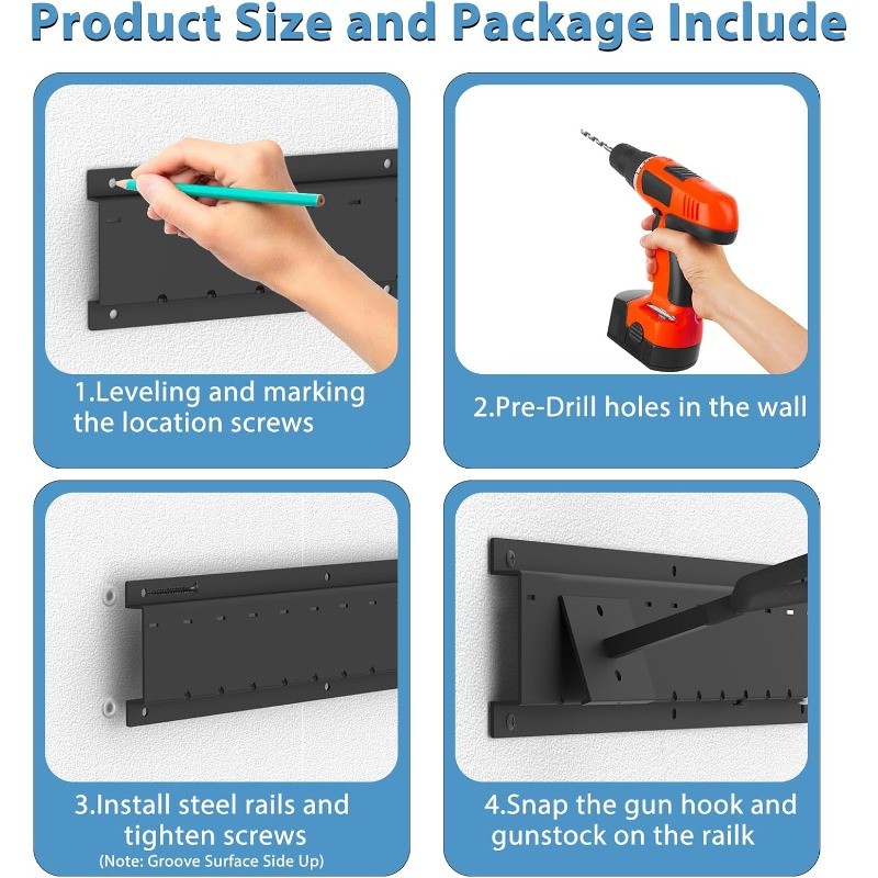 8-Slot Wall Mount Heavy Duty Metal Gun-Rack,Vertical Rifle Shotgun Rack for Home