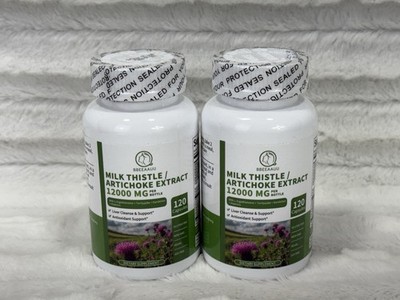 BBEEAAUU Milk Thistle/Artichoke Extract 120 Capsules, 2 Pack BB 01/2027