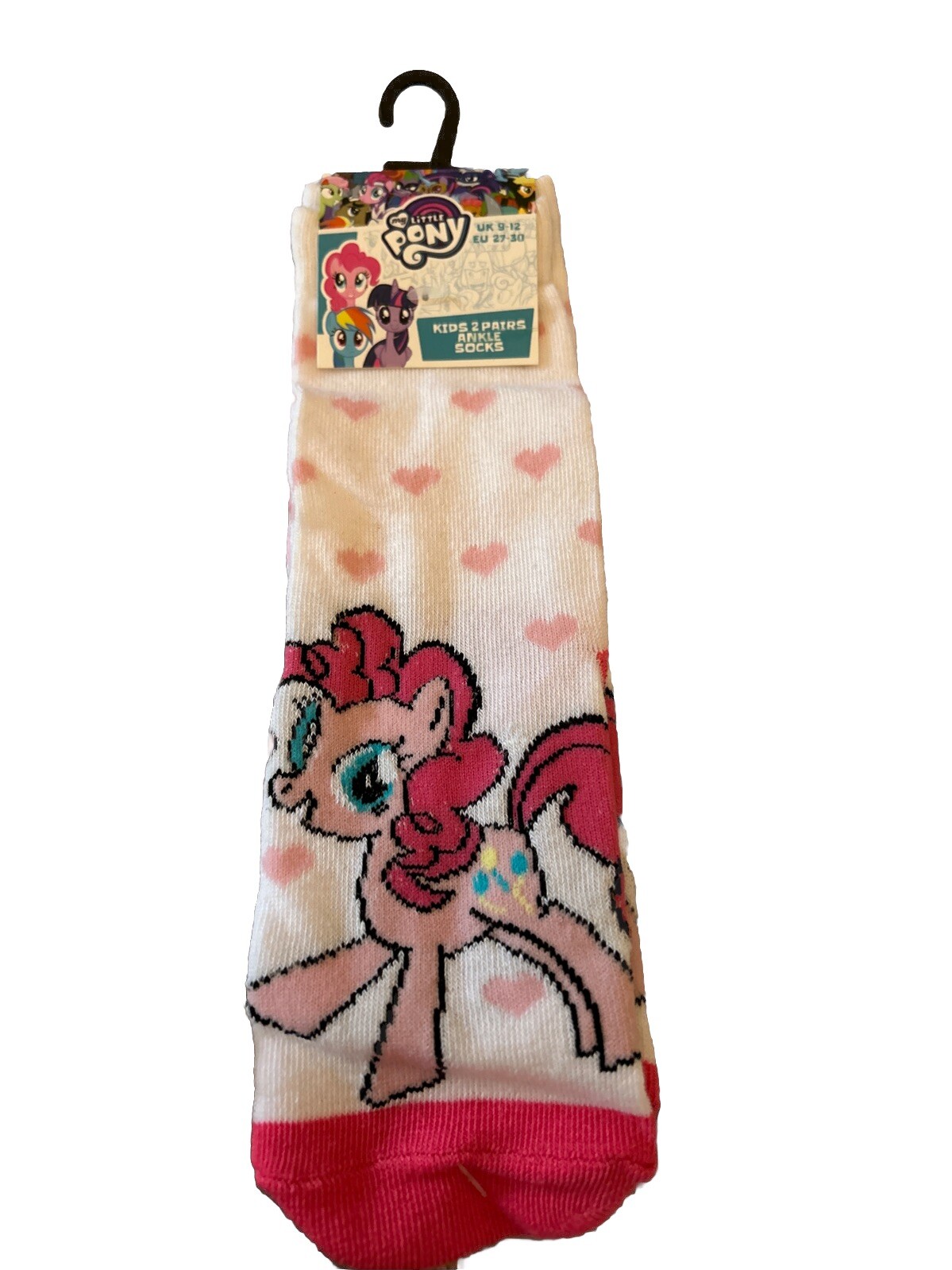 My Little Pony 9 12 Regno Unito per bambini ~ Set 2 paia di calze alla caviglia in bianco e lilla