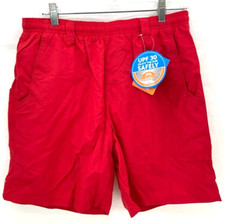 NEW Columbia PFG Backcast 8" Omni-Shade Drawstring Red Water Shorts Men's M