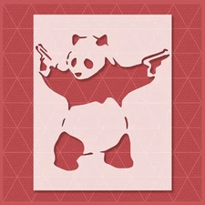 Banksy Panda with Guns Stencil – Street Art, Graffiti, Urban, Pop Culture Design