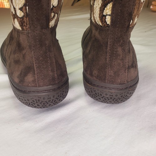 Think TJUB Embroidered Cuscino Suede Leather Booties Bark Brown EU 41 US 10.5 - Picture 14 of 14