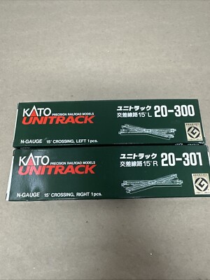 Kato Unitrack 20-300/301 Left 15 Degree Crossing 7 5/16'' Track Section N Scale