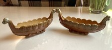 Pair Vintage Wade Porcelain Viking Ship Longboat 1970s VGC