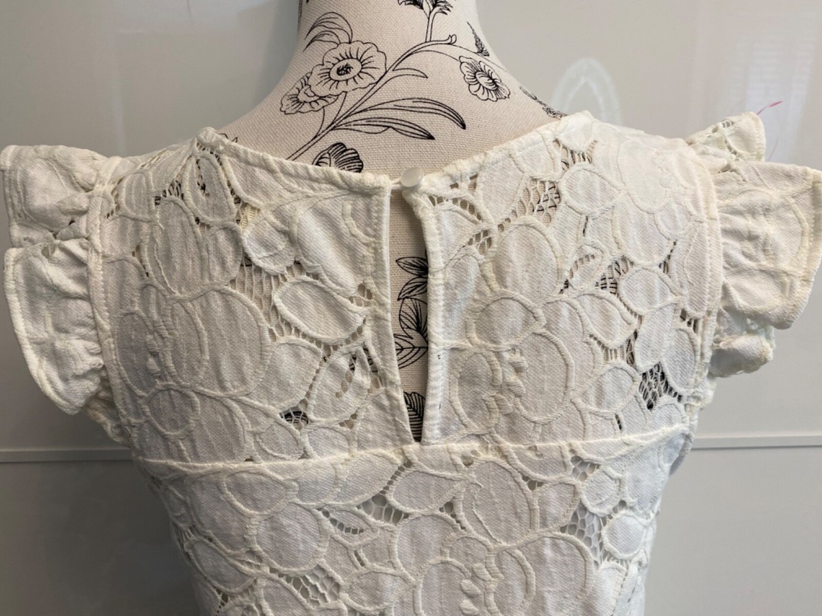 chinese dress ladies Off White Lace Mini Dress