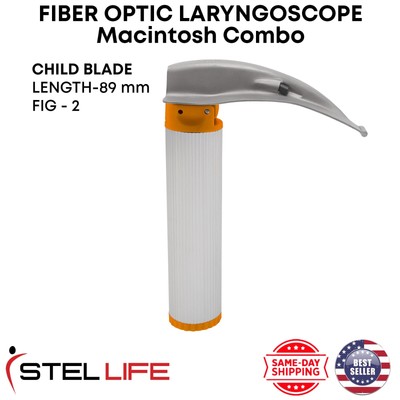 Fiber Optic Laryngoscope Macintosh Combo Blade&Handle Intubation Pack of  10