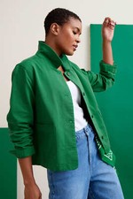 Seasalt Women's Jacket - Green Coombe Lane Cotton Jacket - Regular - Island