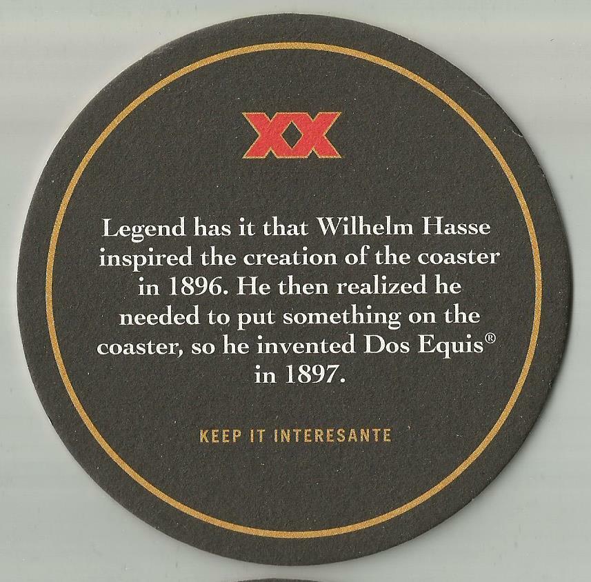 Wilhelm Hasse 16 Dos Equis Shazam For A Story, Legend Has It... Beer Coasters | eBay