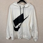 Nike Sportswear Hoodie Men’s XL White Black CJ5948-133 Sweatshirt Pullover