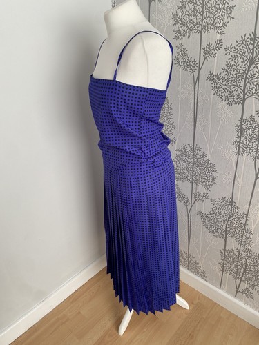 Vintage jaeger blue and black polka dot ladies skirt suit 4 peice size uk 12 - Picture 8 of 21