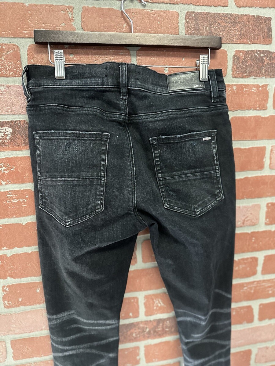 Jean Amiri MX1 à Panneaux Cuir Noir - Taille S (équiv. M/31) - Slim - Neuf Sans étiquette