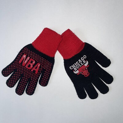 Chicago Bulls Stretch Fit Winter Gloves Men s Knit Gloves Vintage NBA