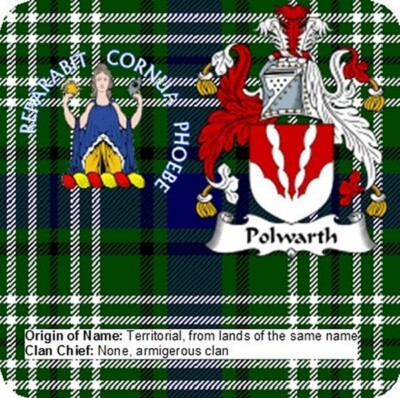 Polwarth Scottish Clan Scotland Square Aluminium tolles Souvenir