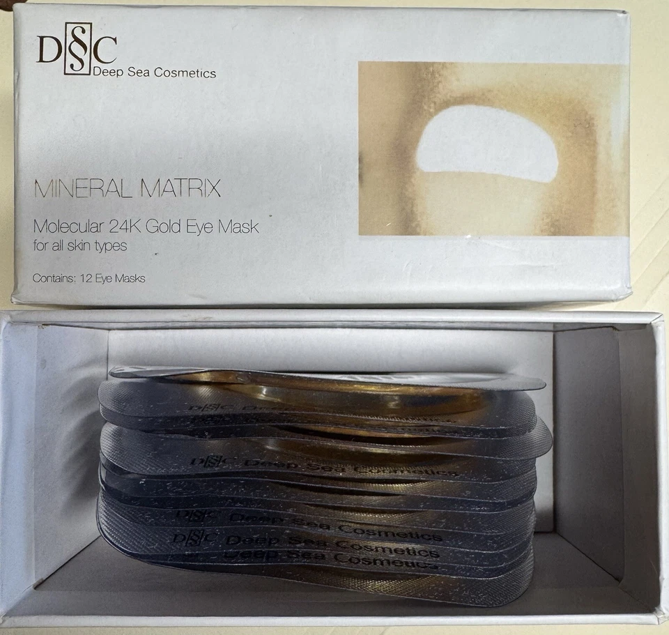 DEEP SEA MINERAL MATRIX MOLECULAR 24K GOLD EYE MASK 12 EYE MASKS NEW IN BOX - Image 4 of 4