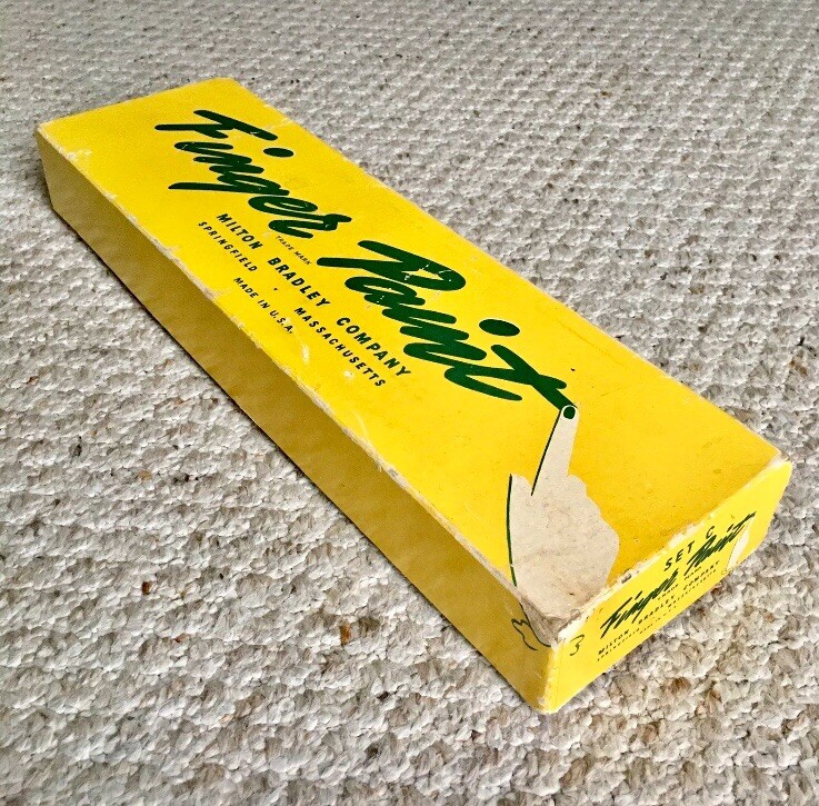 Vintage 1960s Milton Bradley Finger Paint & Paper Set With Original Box - Rare!!