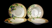 Interiors PTS International NEWBURY Rim Soup Bowl Set of 4 XLNT Condition 9 1/4"