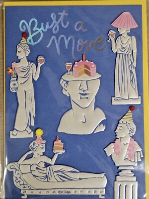 PAPYRUS 3D ANCIENT GREEK STATUES BUST A MOVE BIRTHDAY CARD