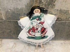 Needlepoint Hand Made Angel Ornament