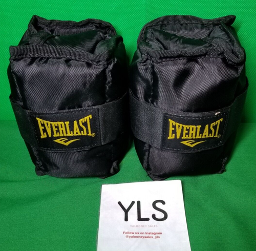 2.5 lbs each Everlast Black Ankle and Wrist Weights Left & Right Thumb