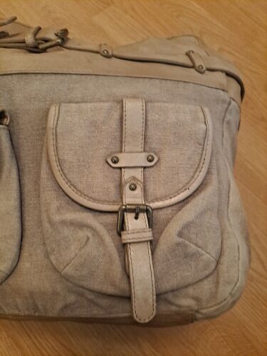 Massimo Dutti Leather And Canvas Ladies Large Tote Bag With Strap - Picture 3 of 15