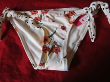 Juniors' Tie Side Cheeky Bikini Bottom Xhilaration Swimwear Floral Print Small