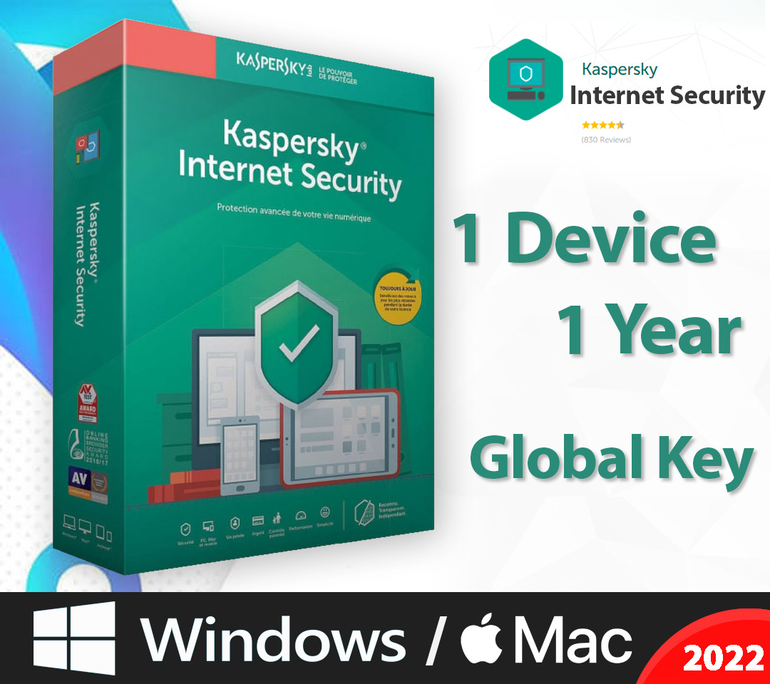 Kaspersky Internet Security 1 Urządzenie 1 Rok - 2022 dla komputerów Mac i PC