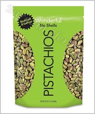 Wonderful Shelled Roasted Salted Pistachios 24oz Resealable Bag Free Shipping