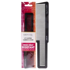 Flat Top Clipper Carbon Comb High Heat Resistant 8 by SalonChic  - 1 Pc Comb