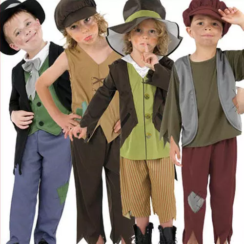 Victorian Urchin Boys Fancy Dress Book Week Kids Oliver Twist Childrens Costume