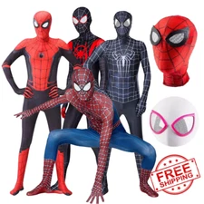 Spider-Man Costume Miles Gwen Halloween Jumpsuit Cosplay Bodysuit size 150-190