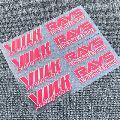 RED JDM VOLK Racing TE37 Wheel Japan Rays Engineering Decals sticker 8 PCS