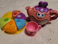 Leap Frog Tea Time Party Magical Talking light Up Kettle w/ Cups Cake COMPLETE