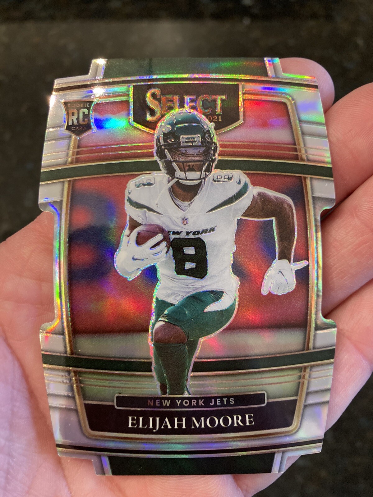 2021 Select Football ELIJAH MOORE Concourse Silver Die Cut Prizm Rookie Card #56