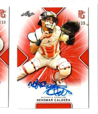 2021 NEHOMAR CALDERA LEAF PERFECT GAME AUTO ORANGE PARALLEL ROOKIE #10/30  NEW