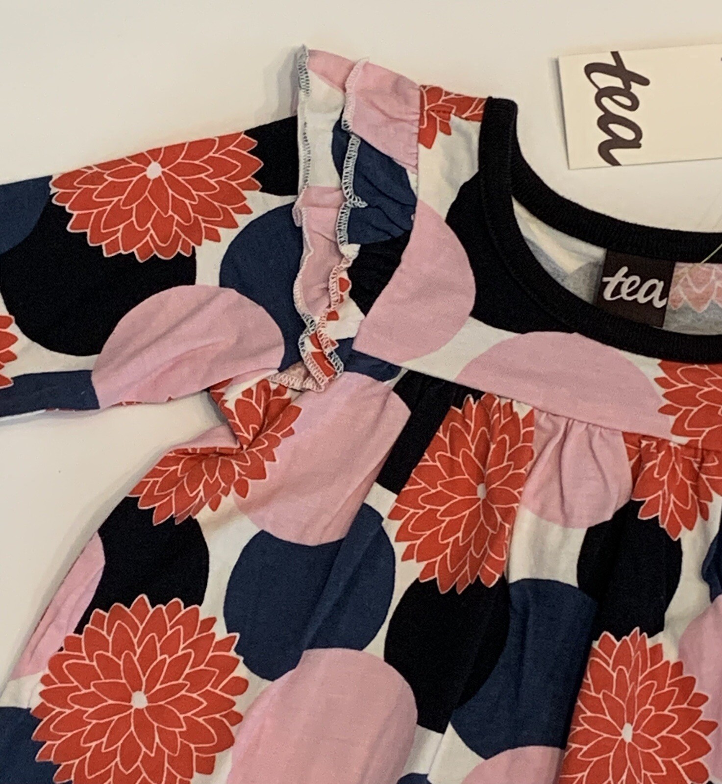 Tea Collection Long Sleeve Kimono Dots Infant Dress Floral Baby Girl 6 ...