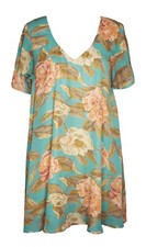 SHOW ME YOUR MUMU S Kylie Mini Dress Tunic Swing Mint Green Floral Rose Print