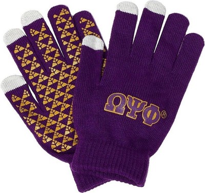 Omega Psi Phi Knit Texting Gloves [Purple]