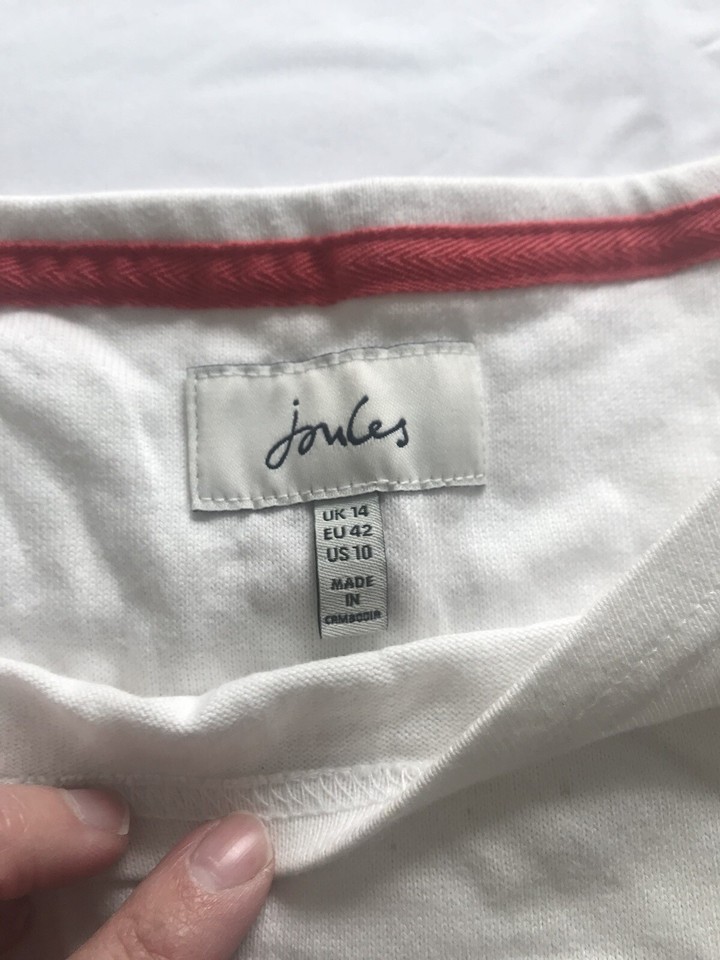 Joules Lobster Striped Breton Top, Long Sleeves, Size 14 eBay