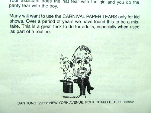 CARNIVAL Paper Tears - Money HAT W/Instructions - Picture 3 of 3