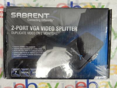 New Sabrent VD-VS2P 2-Port High Res VGA Splitter Multiplier 2048 x 1536 1:2