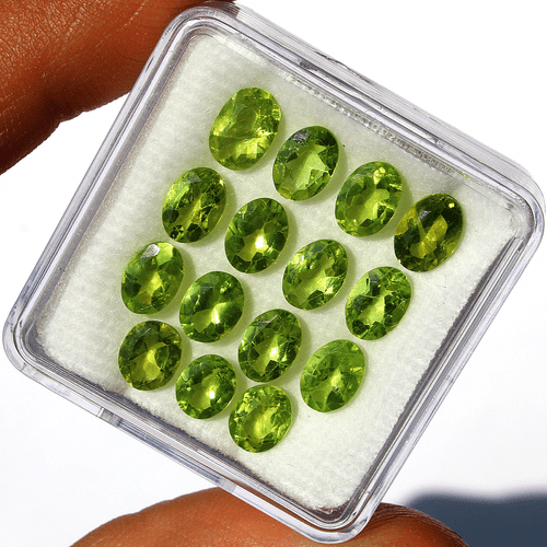 15 Pcs Arizona Natural Peridot Untreated 6.2mm-7.5mm Oval Faceted Cut Gemstones - Picture 4 of 10