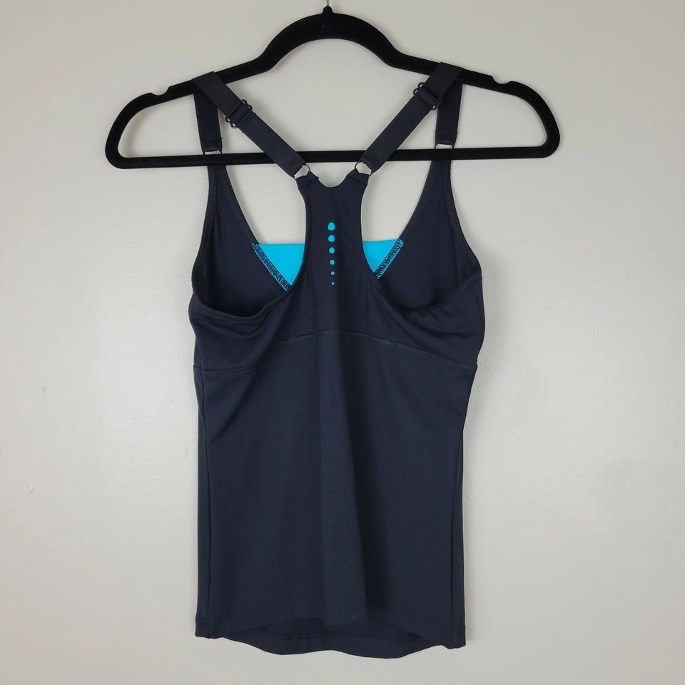 Camiseta sin mangas Better Bodies S negra con recorte azul activa correas ajustables Foto 4 de 4