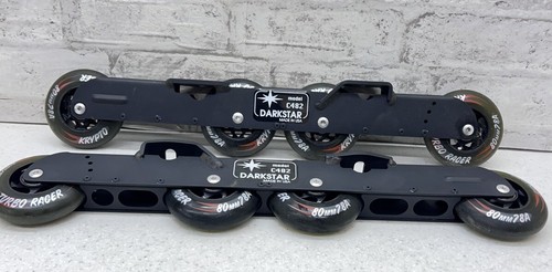 Rare Darkstar Inline Skate Frames With Leptons Turbo Racer Wheels Nice Vintage