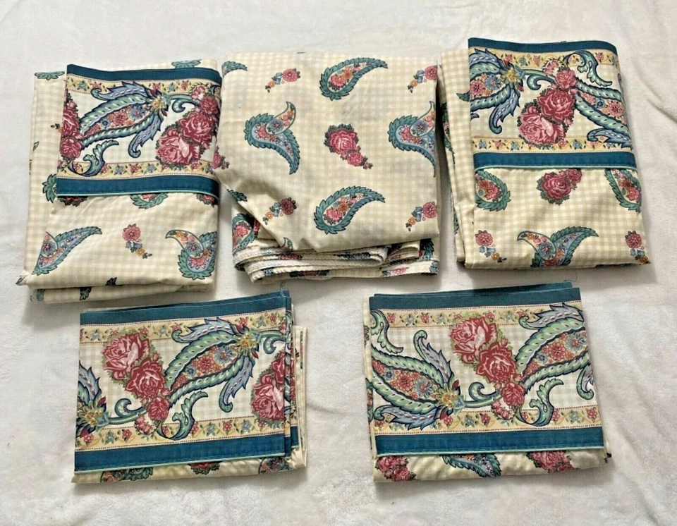 Funda de Almohada Sábana Ajustable Plana Doble De Colección Laura Ashley Azul Cachemira 5 piezas Foto 4 de 4
