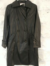 Stratovaris Black Med Length Trench Coat Size Small (gar)