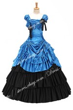 Southern Belle Satin Ball Gown Prom Wedding Blue Dress Multicolor Red Purple