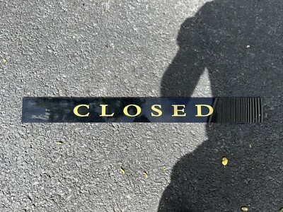Vtg General Store Plastic Black Yellow Closed Sign