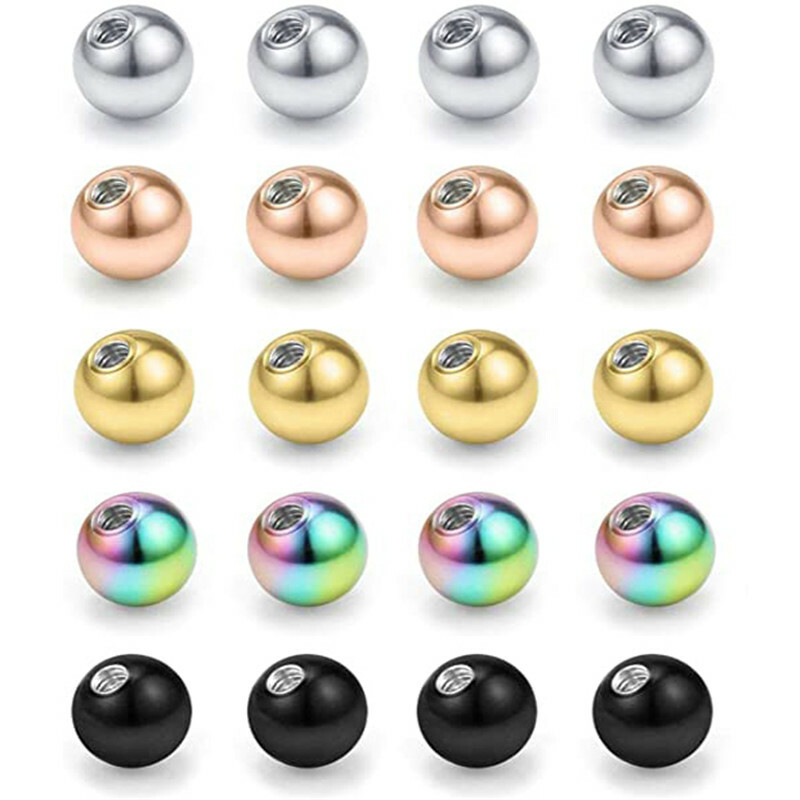 20X Piercing Repuesto BOLAS Tragus Labret Lengua Barras 14G 16G 5 Colores